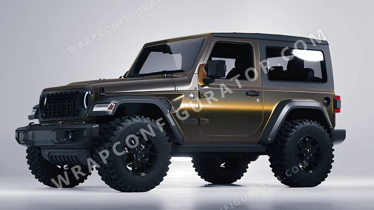 Yellow Jeep Wrangler Willys 2024 wrapped in Colourshield PPF by HyperPro Gray Gold CGM13-P
