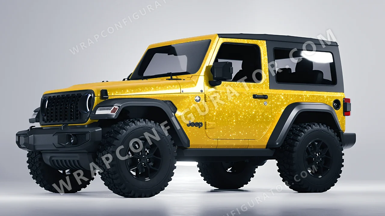 Yellow Jeep Wrangler Willys 2024 wrapped in Inozetek Dynamic PPF Yellow DPPF714