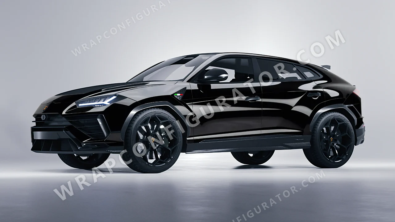 Black Lamborghini Urus Performante 2024 wrapped in 3M Black HG12