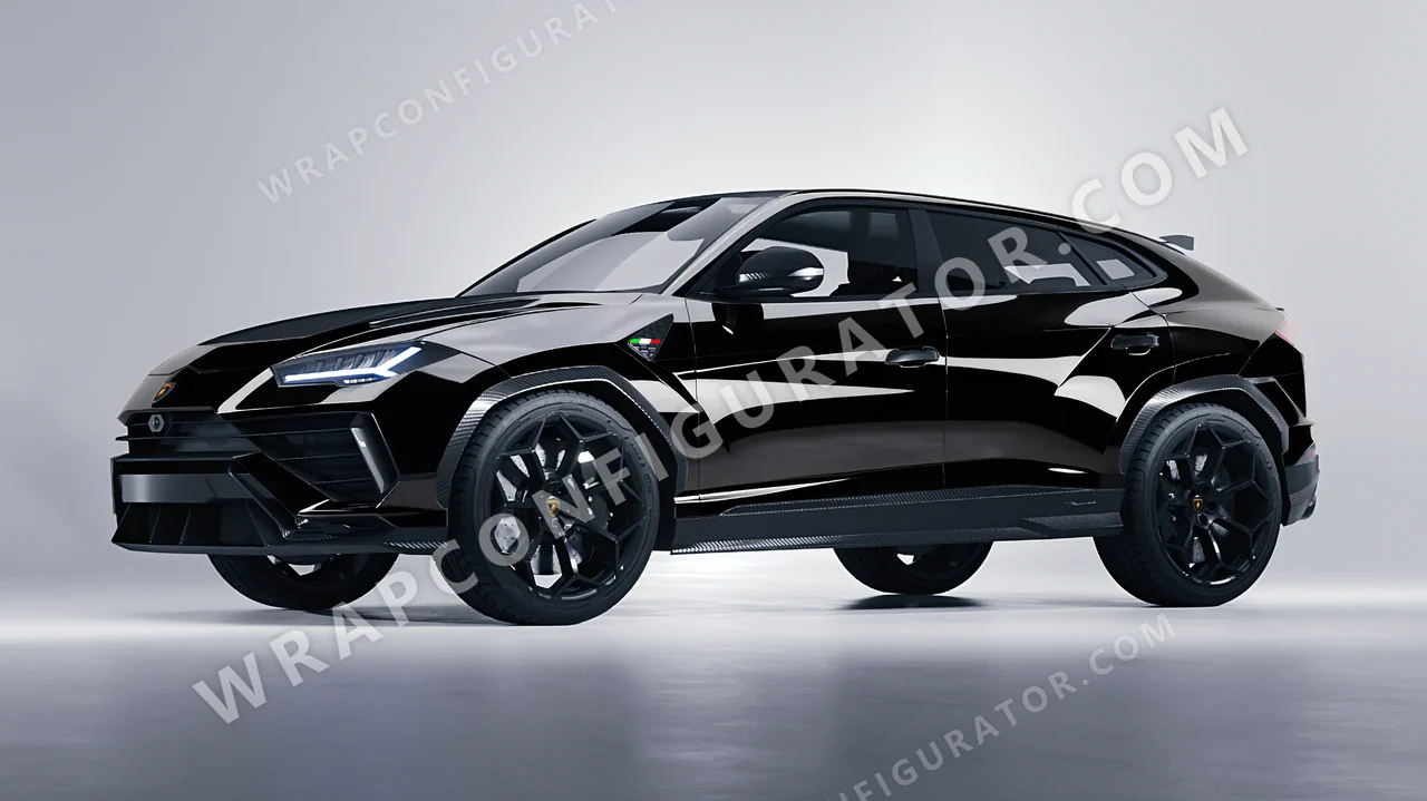 Black Lamborghini Urus Performante 2024 wrapped in 3M Black HG212