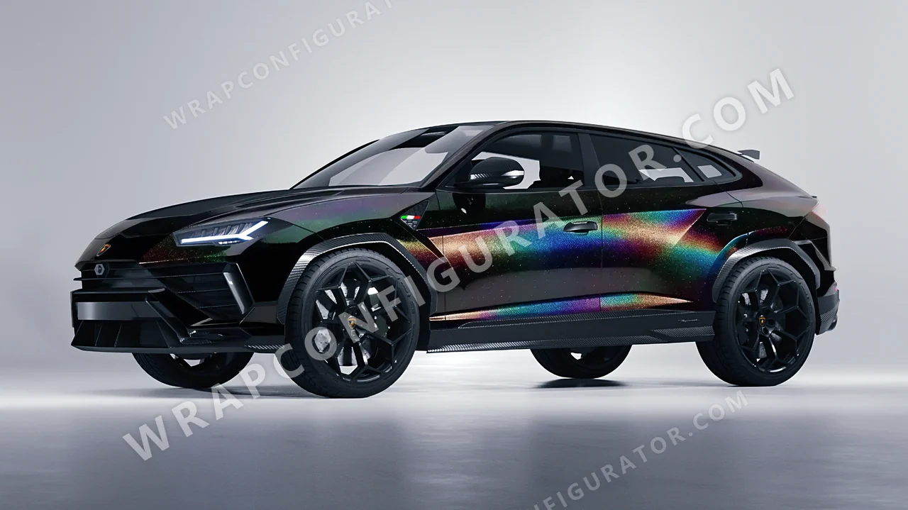 Black Lamborghini Urus Performante 2024 wrapped in 3M Black Psychedelic HGP221
