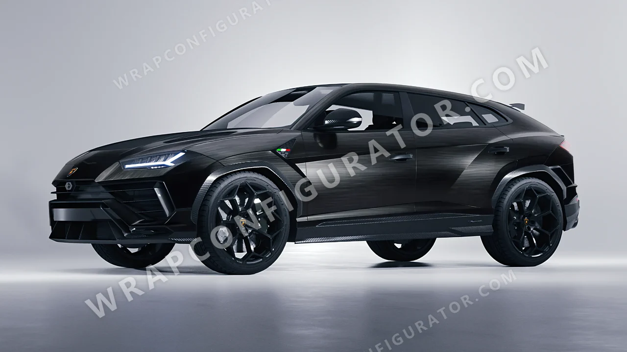 Black Lamborghini Urus Performante 2024 wrapped in 3M Brushed Black Metallic BR212