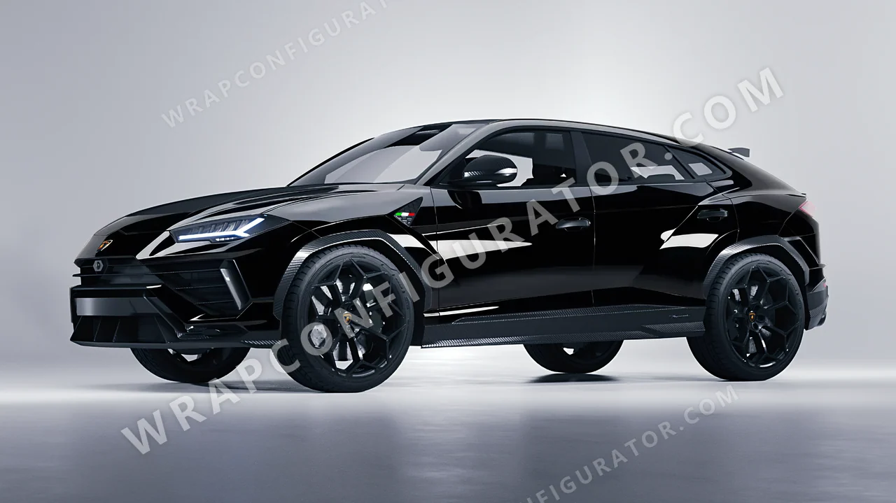 Black Lamborghini Urus Performante 2024 wrapped in 3M Gloss Black G12