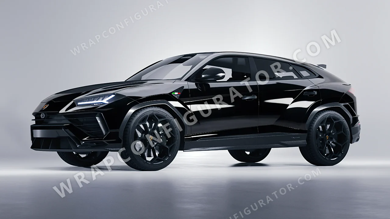 Black Lamborghini Urus Performante 2024 wrapped in 3M Gloss Black Metallic G212