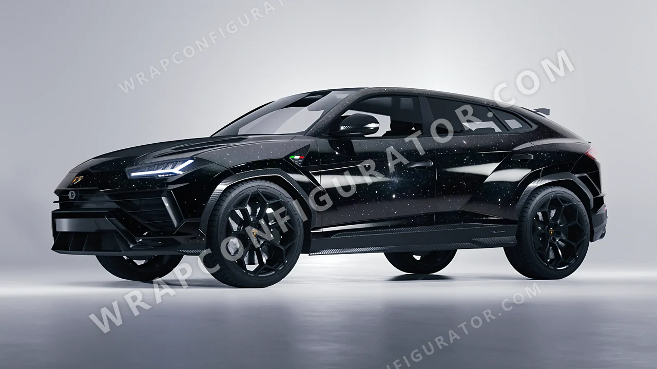 Black Lamborghini Urus Performante 2024 wrapped in 3M Gloss Galaxy Black GP292
