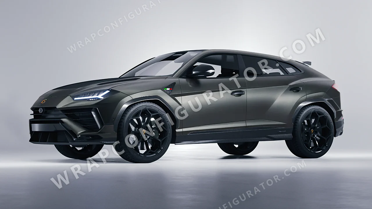 Black Lamborghini Urus Performante 2024 wrapped in Avery Dennison Black Rock Grey SW900-823-M
