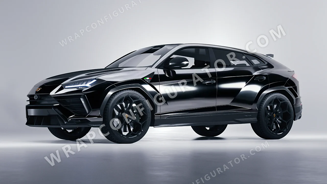 Black Lamborghini Urus Performante 2024 wrapped in Avery Dennison Black SF100-196-S