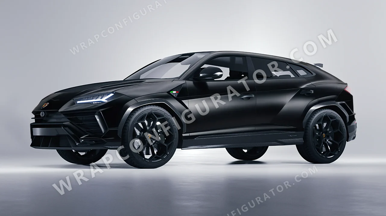 Black Lamborghini Urus Performante 2024 wrapped in Avery Dennison Black SW900-197-O