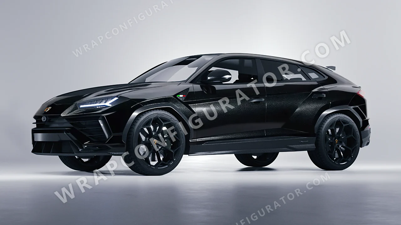 Black Lamborghini Urus Performante 2024 wrapped in Avery Dennison Mystery Black SW900-184-M