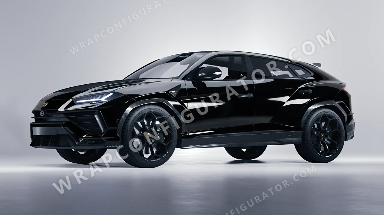 Black Lamborghini Urus Performante 2024 wrapped in Avery Dennison Obsidian Black SW900-191-O