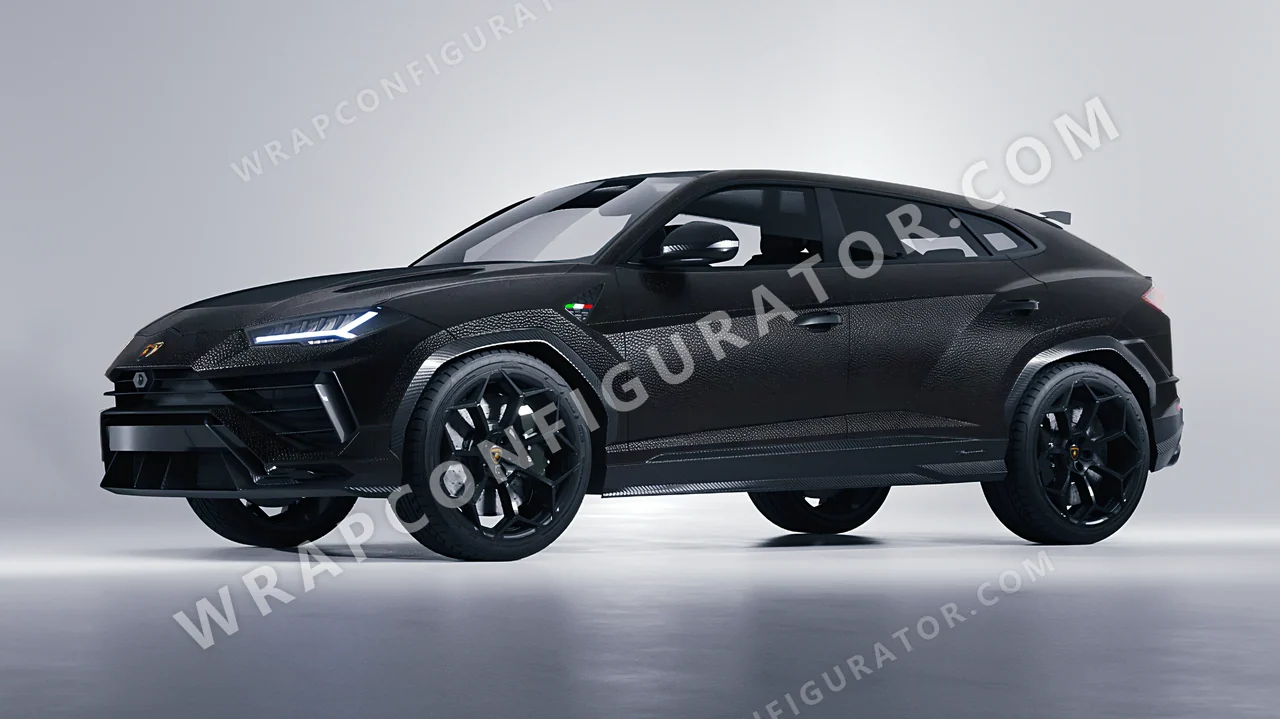 Black Lamborghini Urus Performante 2024 wrapped in Avery Dennison Rugged Onyx Black SW900-182-X