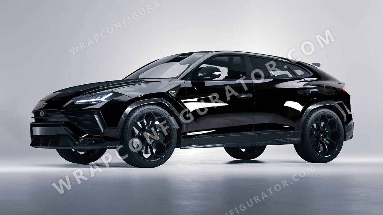 Black Lamborghini Urus Performante 2024 wrapped in Inozetek Dynamic PPF Piano Black DPPF701