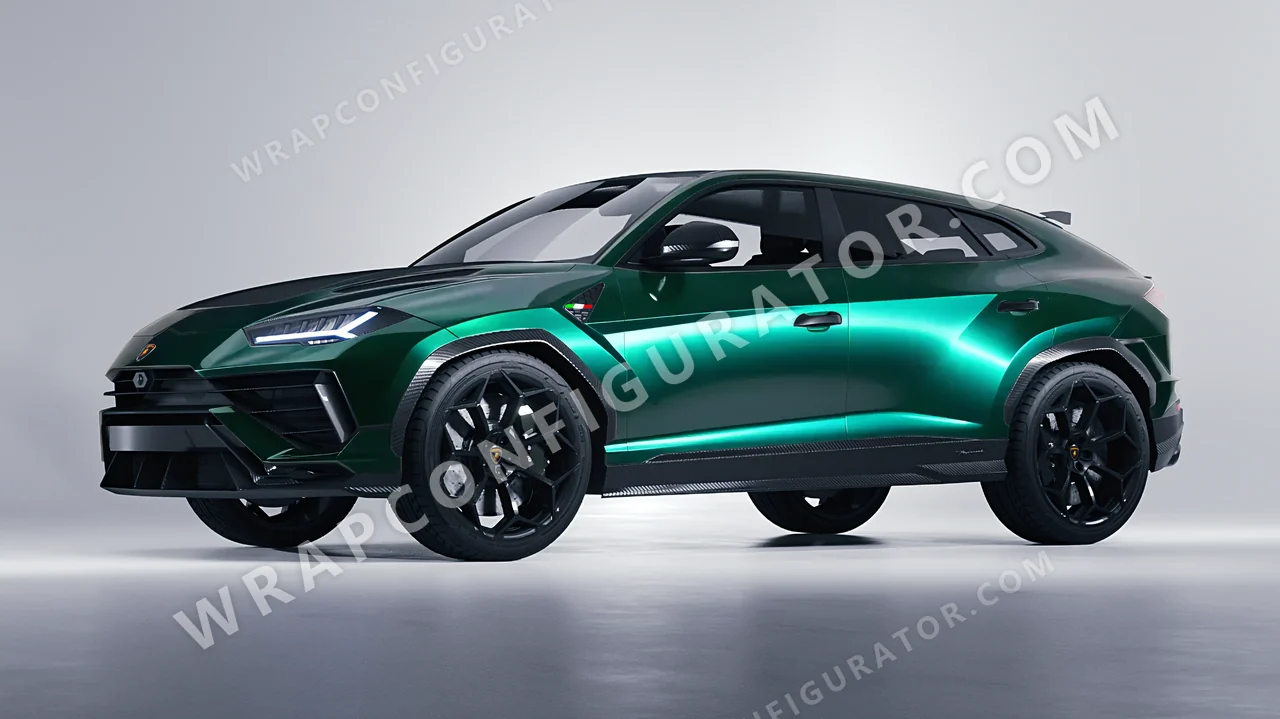 Black Lamborghini Urus Performante 2024 wrapped in KPMF Green Black Iridescent K75460
