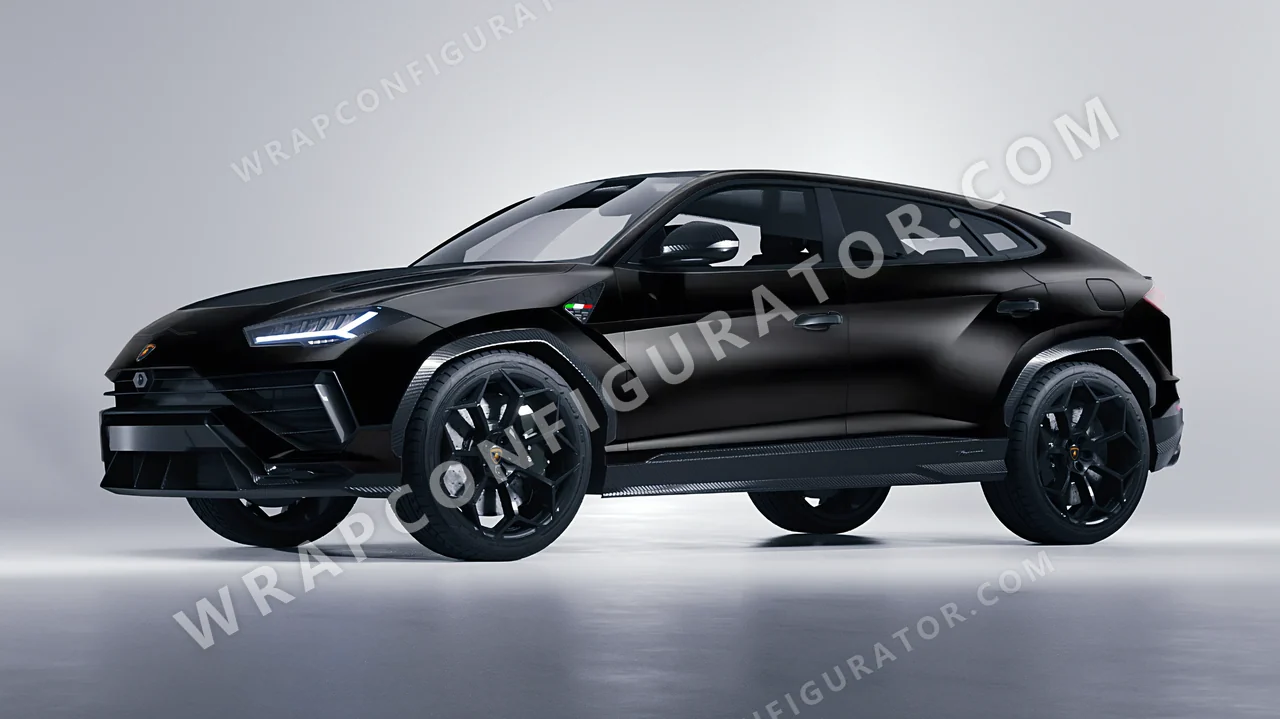 Black Lamborghini Urus Performante 2024 wrapped in KPMF Perfect Black K75530