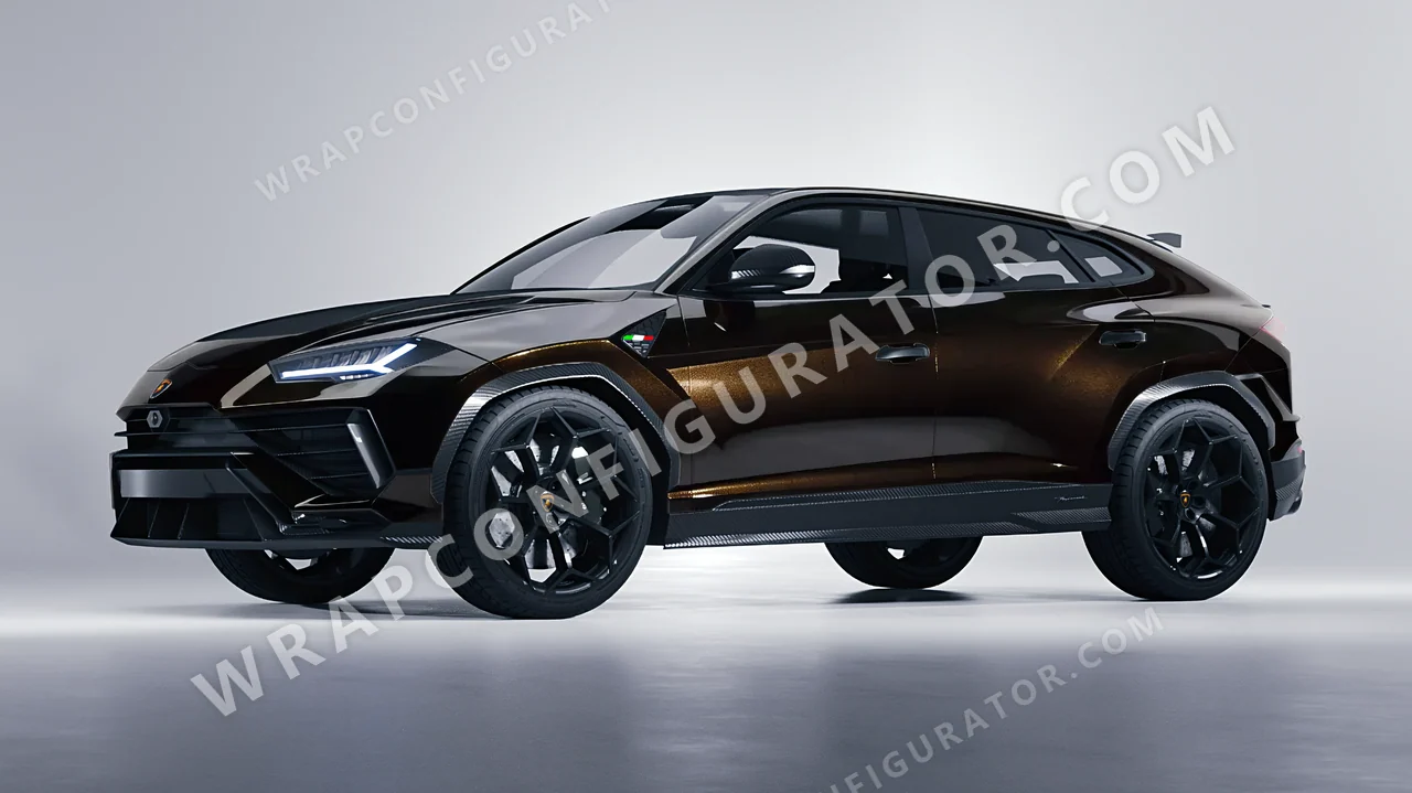 Black Lamborghini Urus Performante 2024 wrapped in KPMF Phantom Black K75448