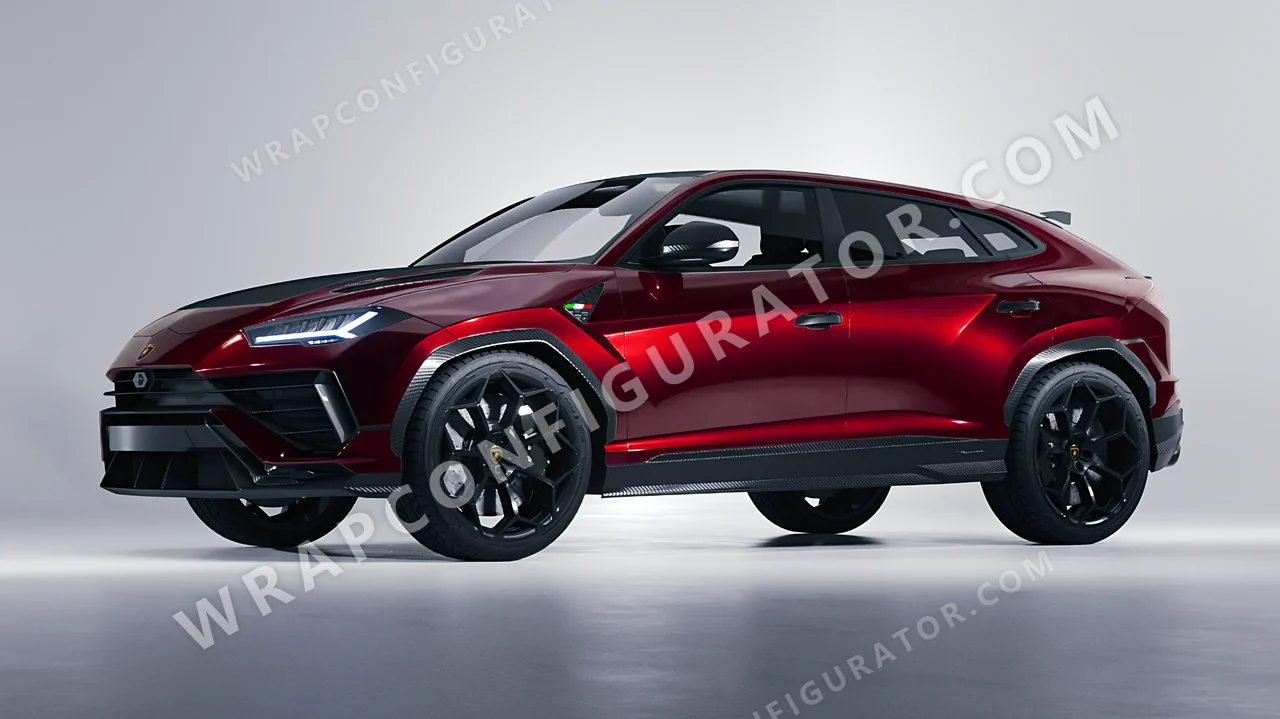 Black Lamborghini Urus Performante 2024 wrapped in KPMF Red Black Iridescent K75408