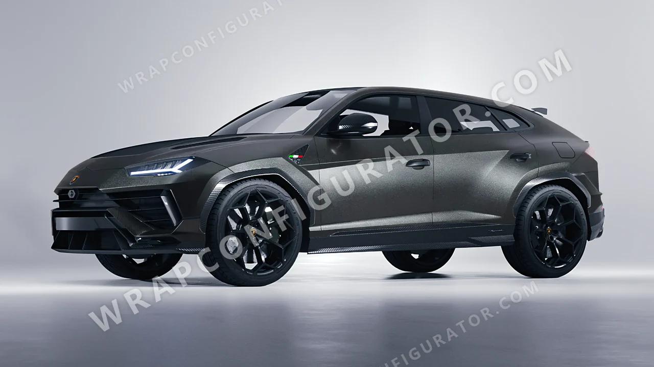 Black Lamborghini Urus Performante 2024 wrapped in ORACAL Graphite 970RA-932M