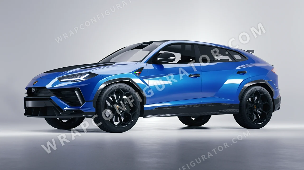 Blue Lamborghini Urus Performante 2024 wrapped in 3M Gloss Ice Blue G247