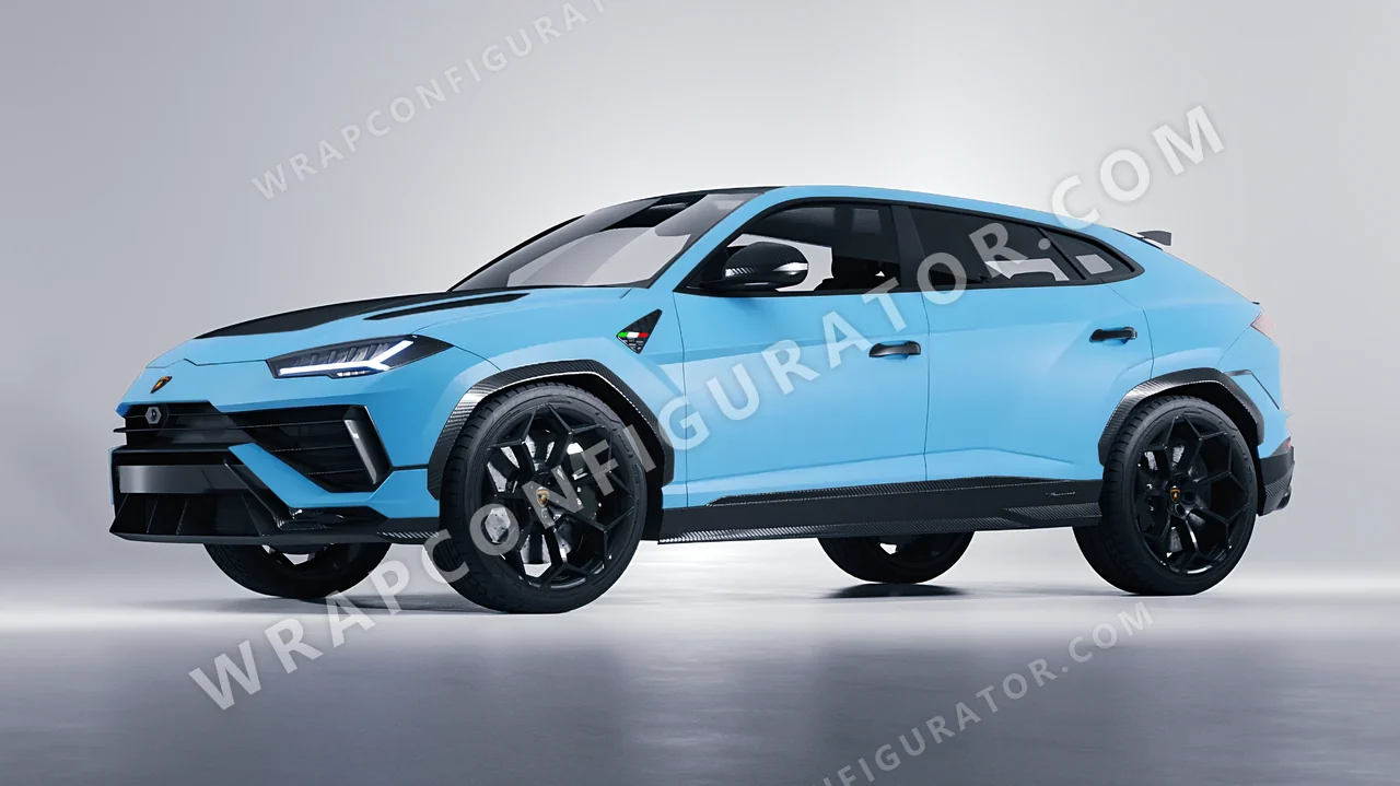 Blue Lamborghini Urus Performante 2024 wrapped in 3M Matte Riviera Blue M67