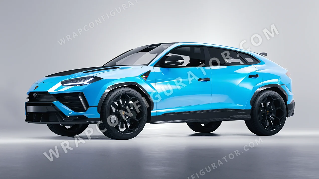 Blue Lamborghini Urus Performante 2024 wrapped in 3M Sky Blue HG77
