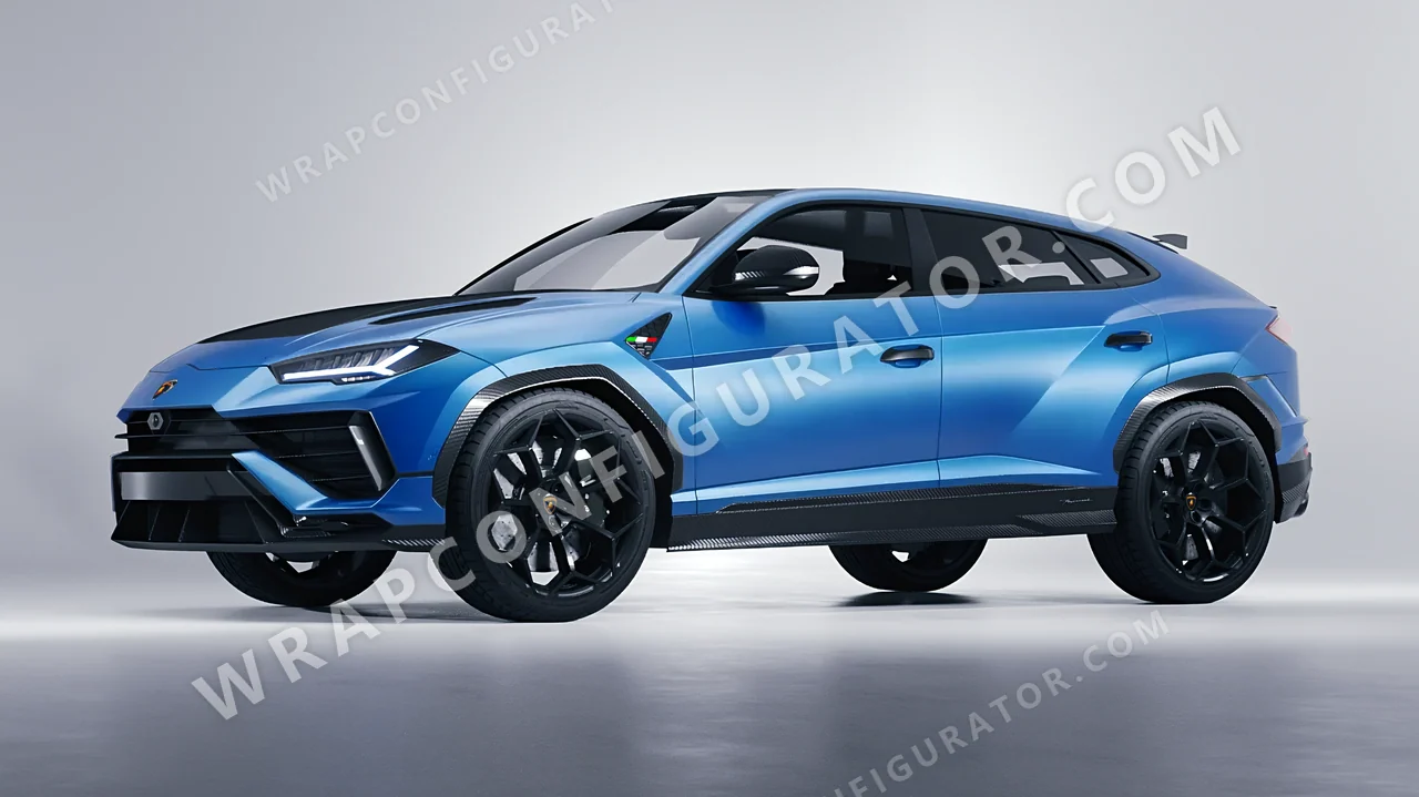 Blue Lamborghini Urus Performante 2024 wrapped in Avery Dennison Light Blue SW900-633-O