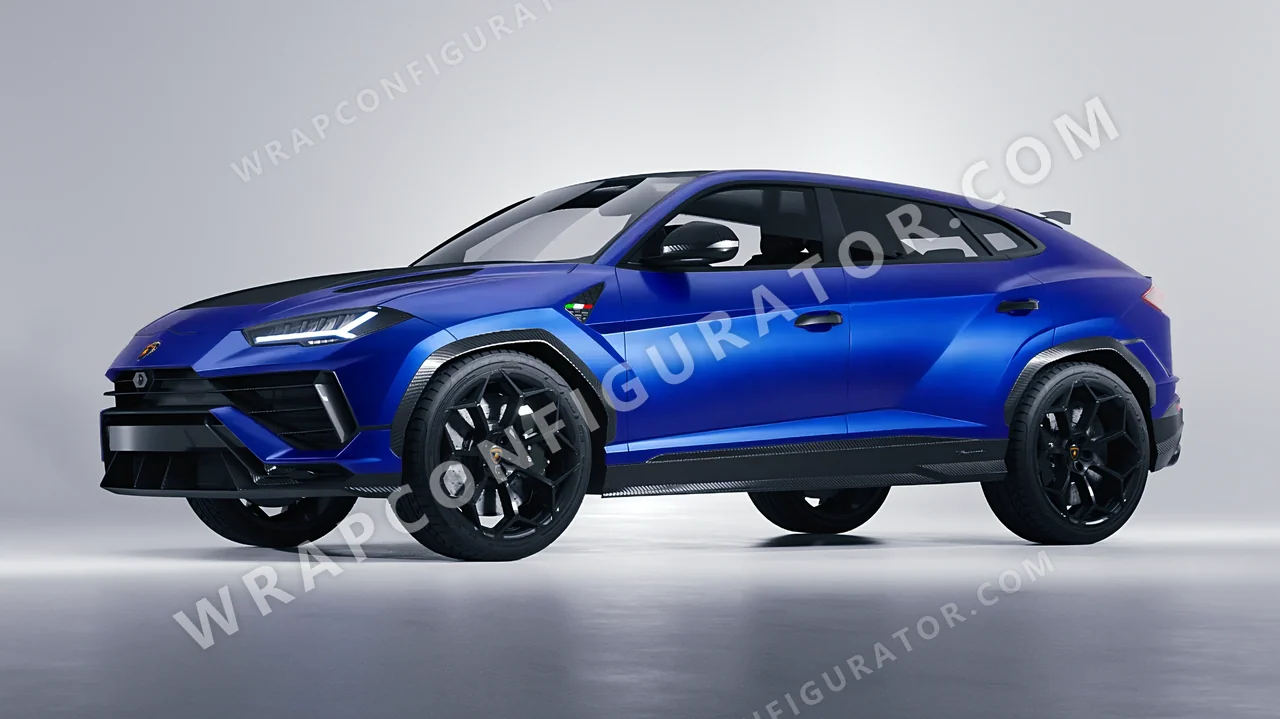Blue Lamborghini Urus Performante 2024 wrapped in Avery Dennison Satin Wave Blue SW900-629-S