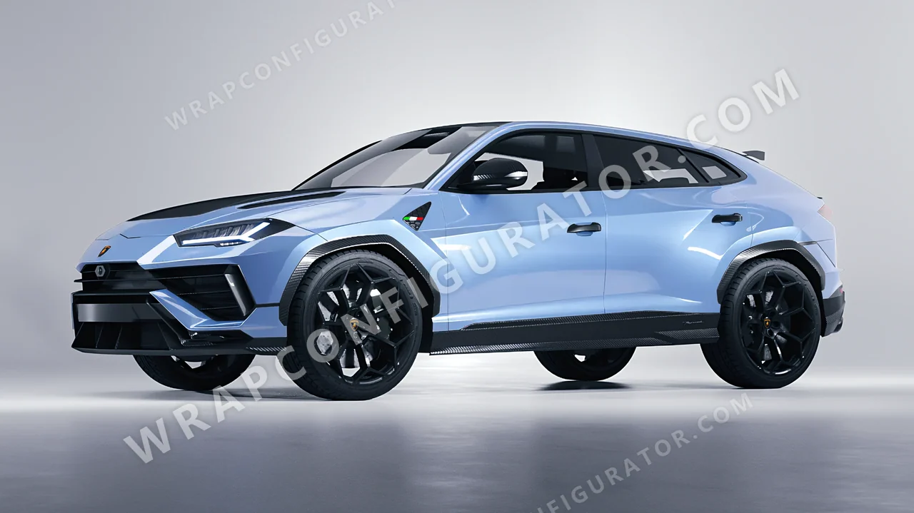 Blue Lamborghini Urus Performante 2024 wrapped in Colourshield PPF by HyperPro Baby Blue HGM67-P