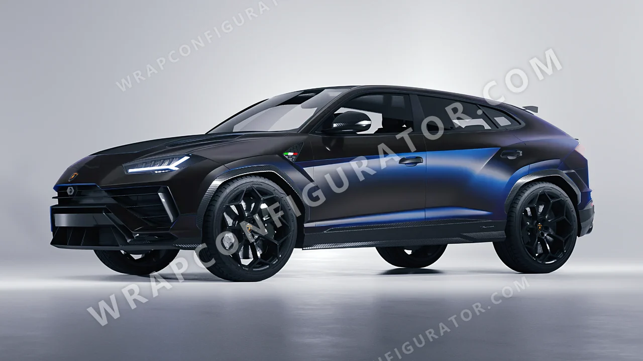 Blue Lamborghini Urus Performante 2024 wrapped in Colourshield PPF by HyperPro Dark Gray Blue MSF51-P