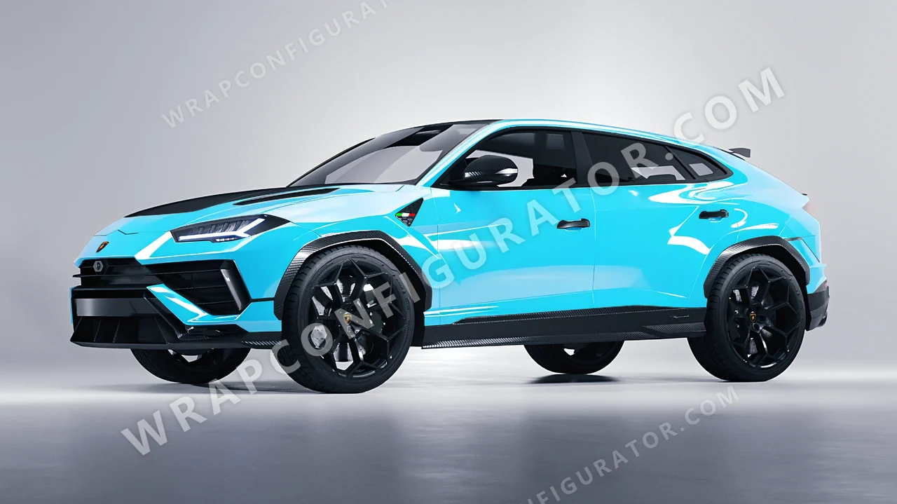 Blue Lamborghini Urus Performante 2024 wrapped in Colourshield PPF by HyperPro Sky Blue HGF07-P