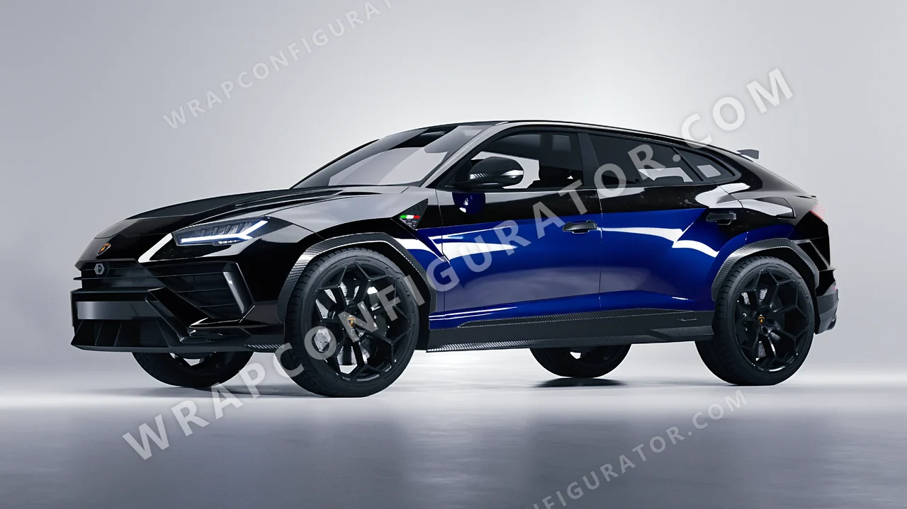 Blue Lamborghini Urus Performante 2024 wrapped in Inozetek Dynamic PPF Black Blue DPPF925