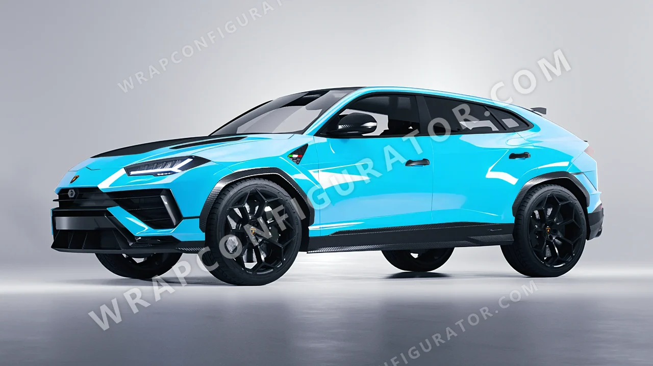 Blue Lamborghini Urus Performante 2024 wrapped in Inozetek Dynamic PPF Coastal Blue DPPF913