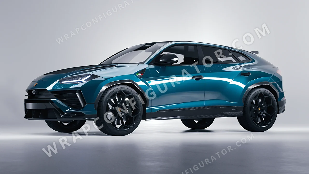 Blue Lamborghini Urus Performante 2024 wrapped in Inozetek Dynamic PPF Empire Blue EMC101