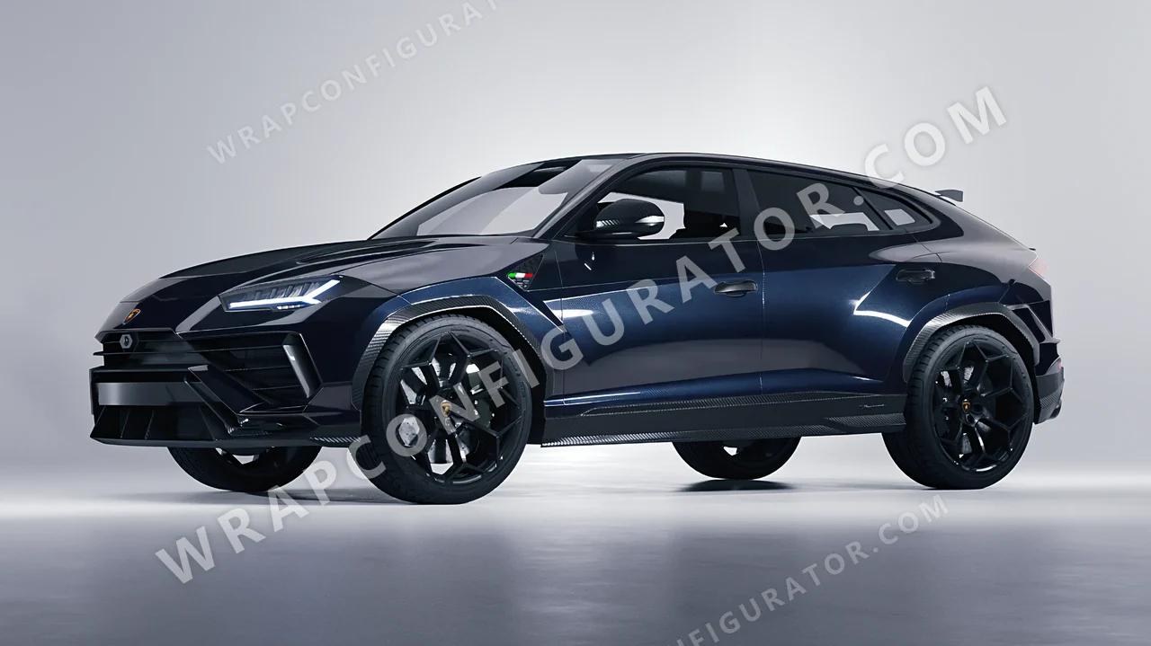 Blue Lamborghini Urus Performante 2024 wrapped in Inozetek Dynamic PPF Graphite Blue DPPF922