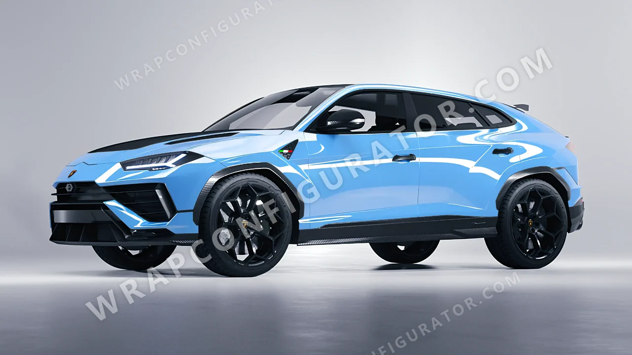 Blue Lamborghini Urus Performante 2024 wrapped in Inozetek Dynamic PPF Pebble Blue DPPF923