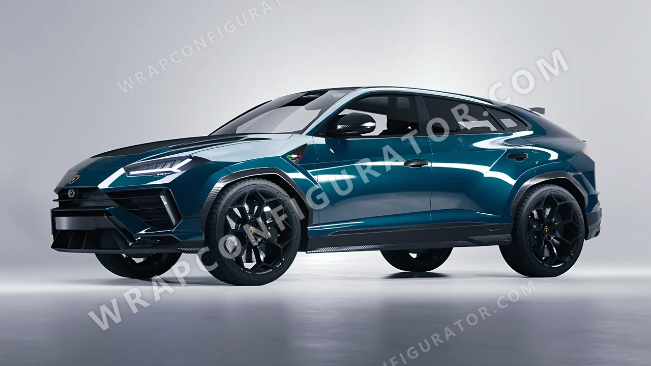 Blue Lamborghini Urus Performante 2024 wrapped in Inozetek Dynamic PPF Petrol Blue DPPF705