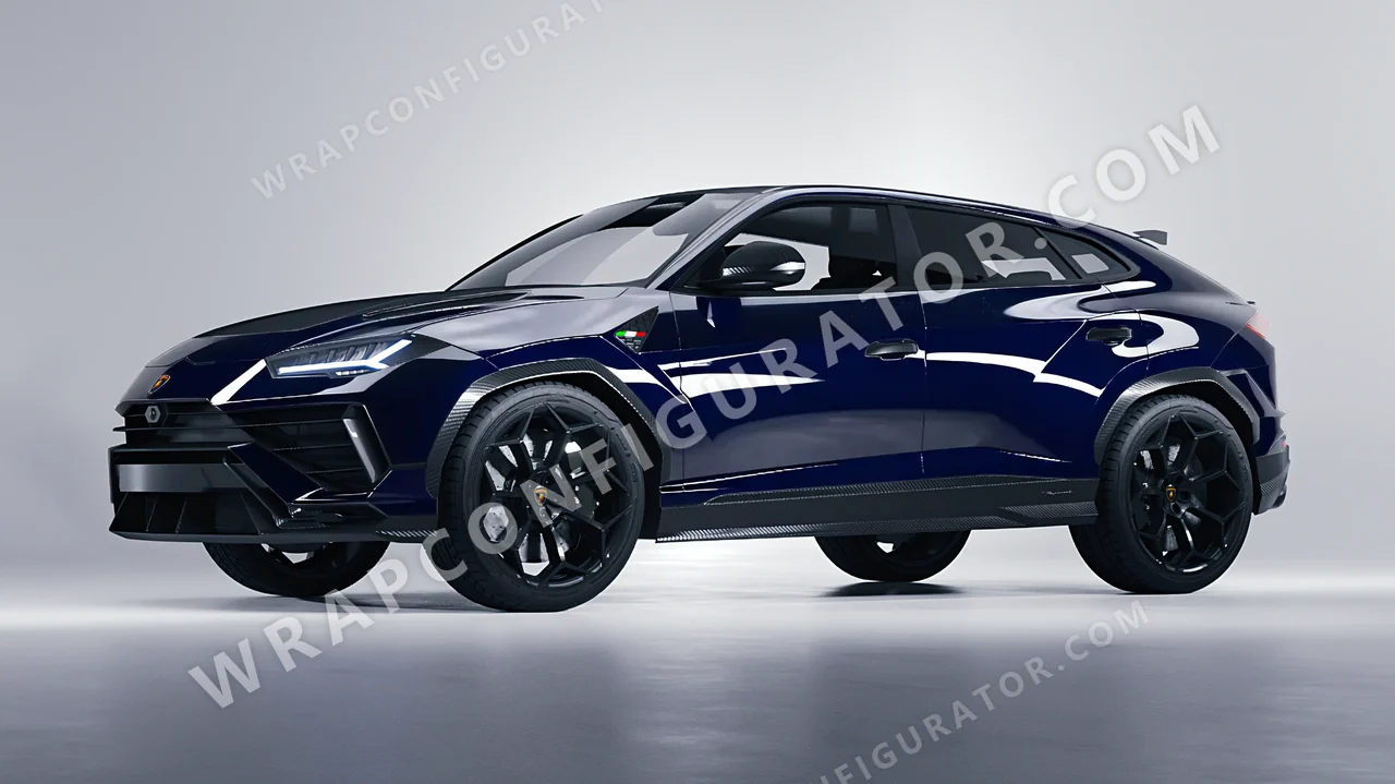 Blue Lamborghini Urus Performante 2024 wrapped in Inozetek Dynamic PPF SQ Navy SQ102NV