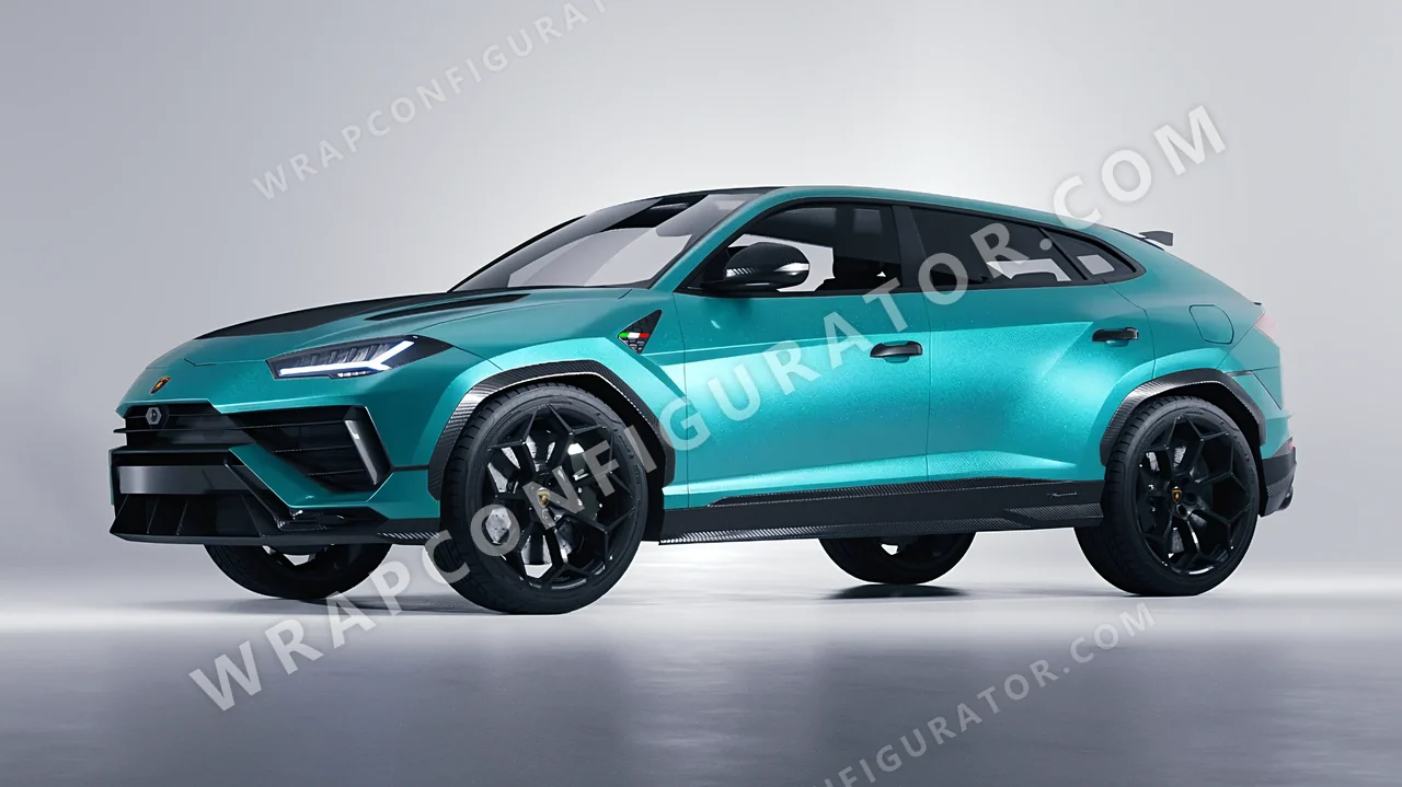 Blue Lamborghini Urus Performante 2024 wrapped in KPMF Matt Dynamic Turquoise K75511