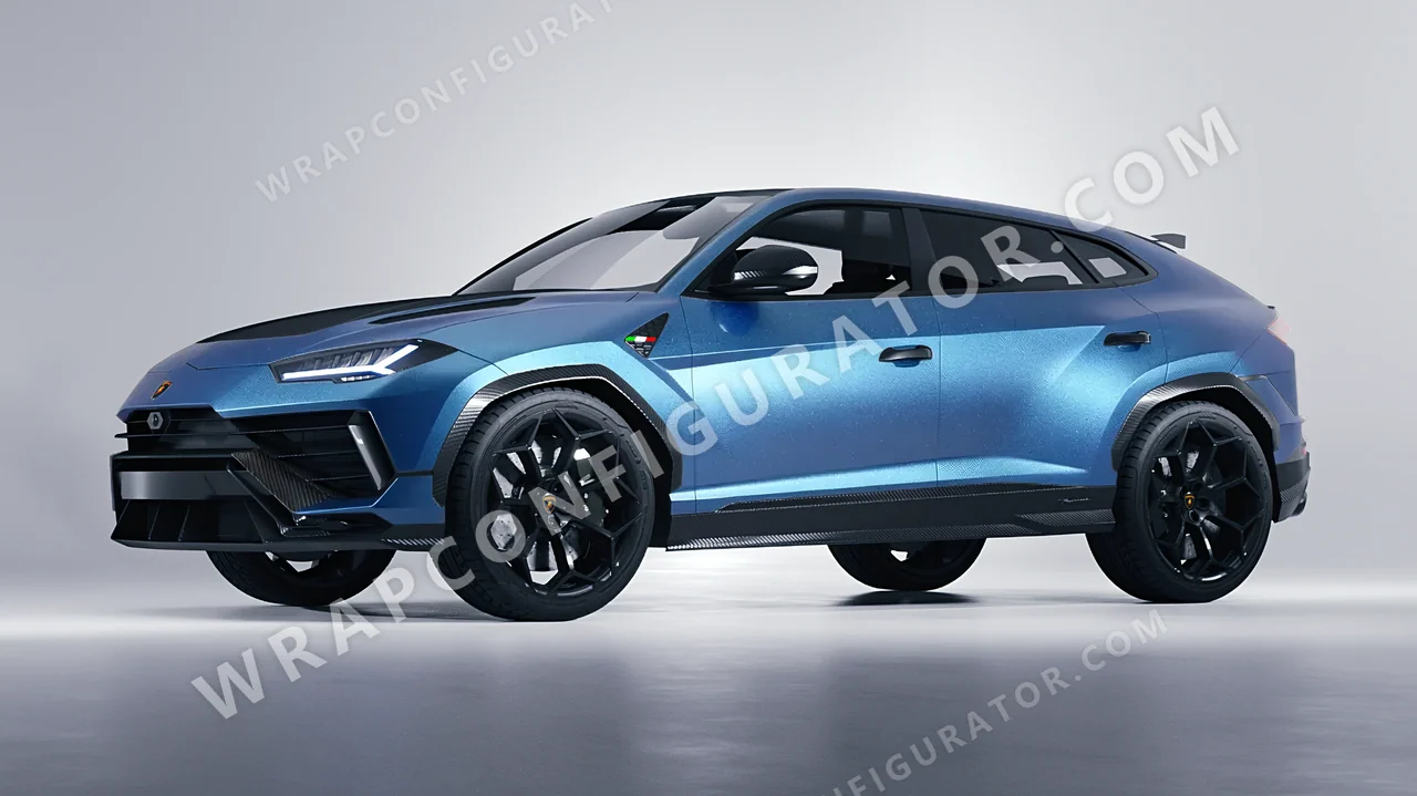 Blue Lamborghini Urus Performante 2024 wrapped in KPMF Matt Elan Blue K75561