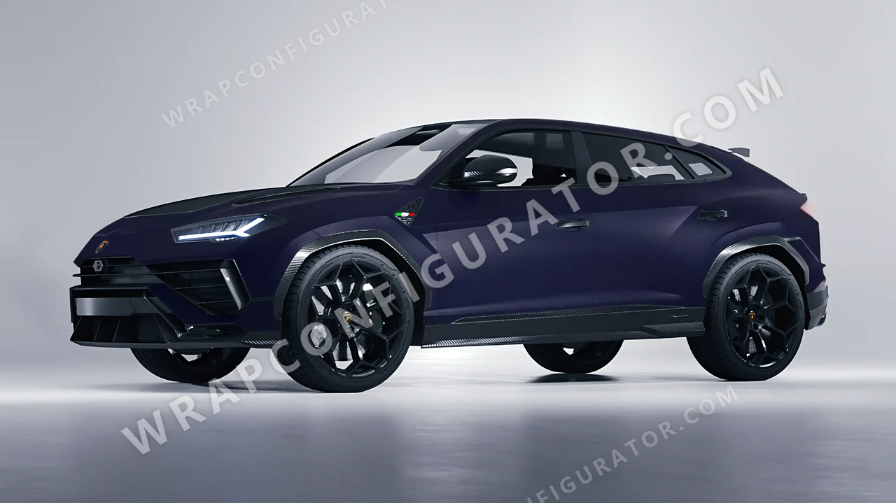 Blue Lamborghini Urus Performante 2024 wrapped in KPMF Matt Tempest Blue K75513