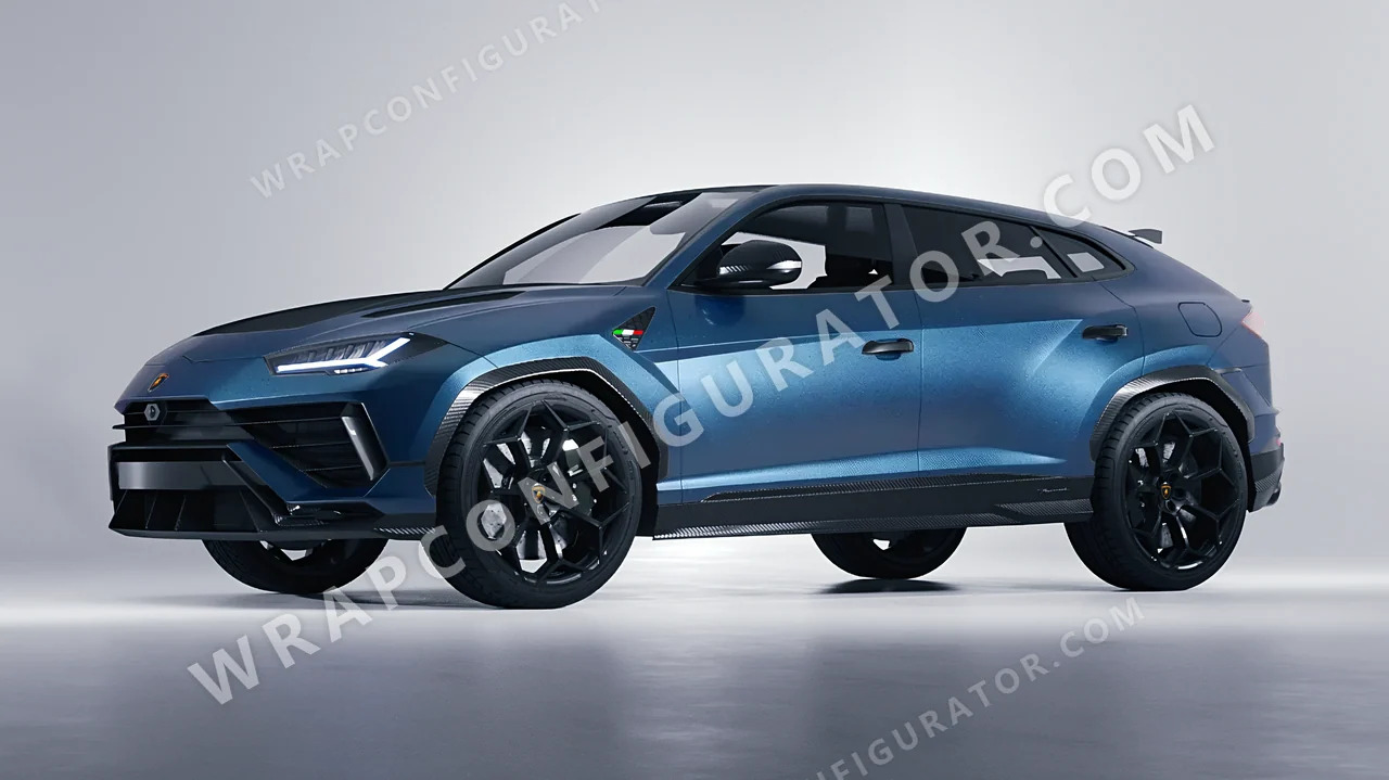 Blue Lamborghini Urus Performante 2024 wrapped in KPMF Matt Trenton Blue K75544
