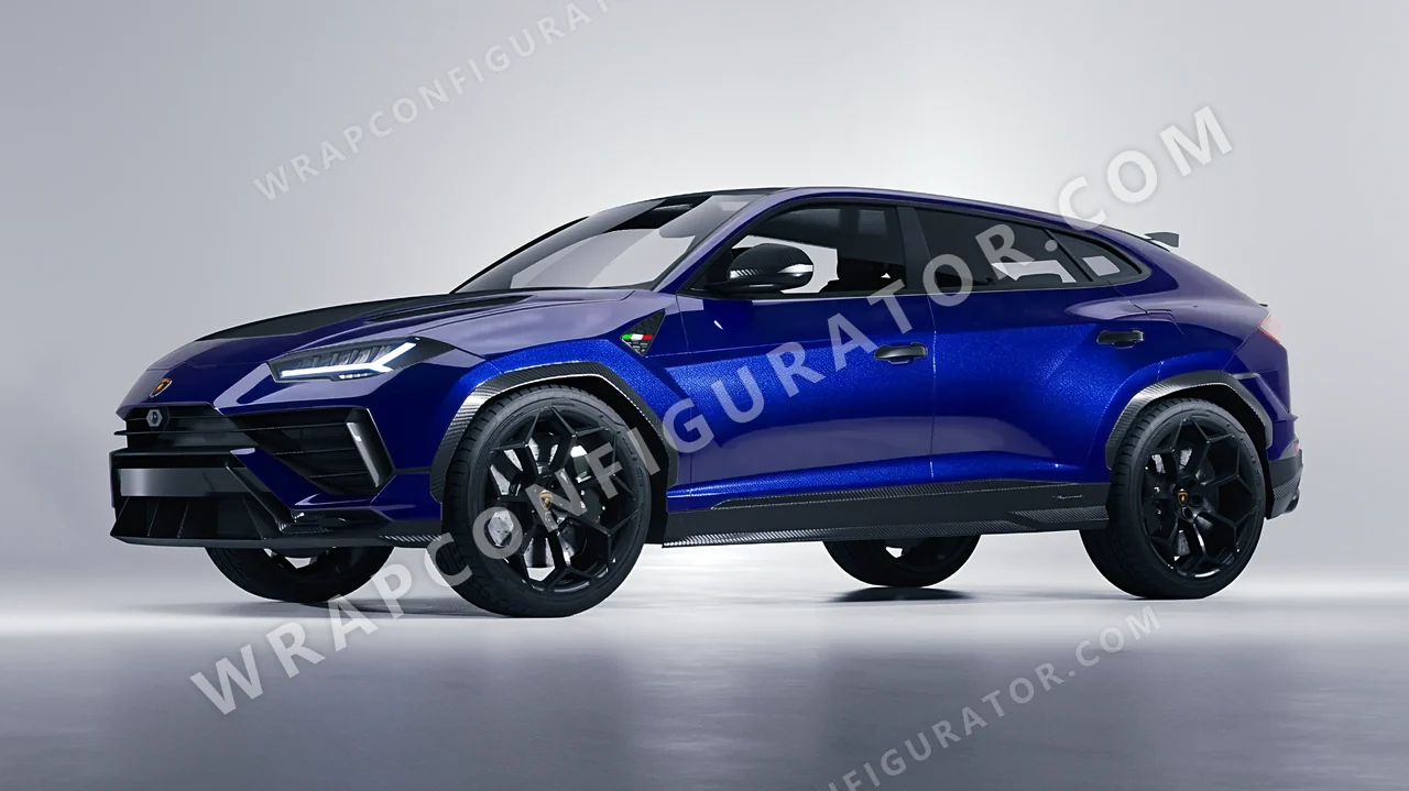 Blue Lamborghini Urus Performante 2024 wrapped in KPMF Opulent Indigo K75452