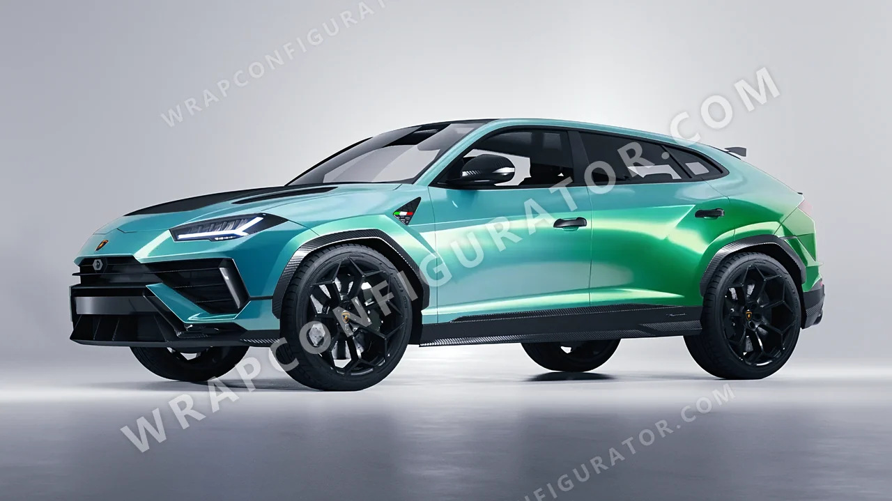 Blue Lamborghini Urus Performante 2024 wrapped in ORACAL Gloss Aquamarine 970RA-318G