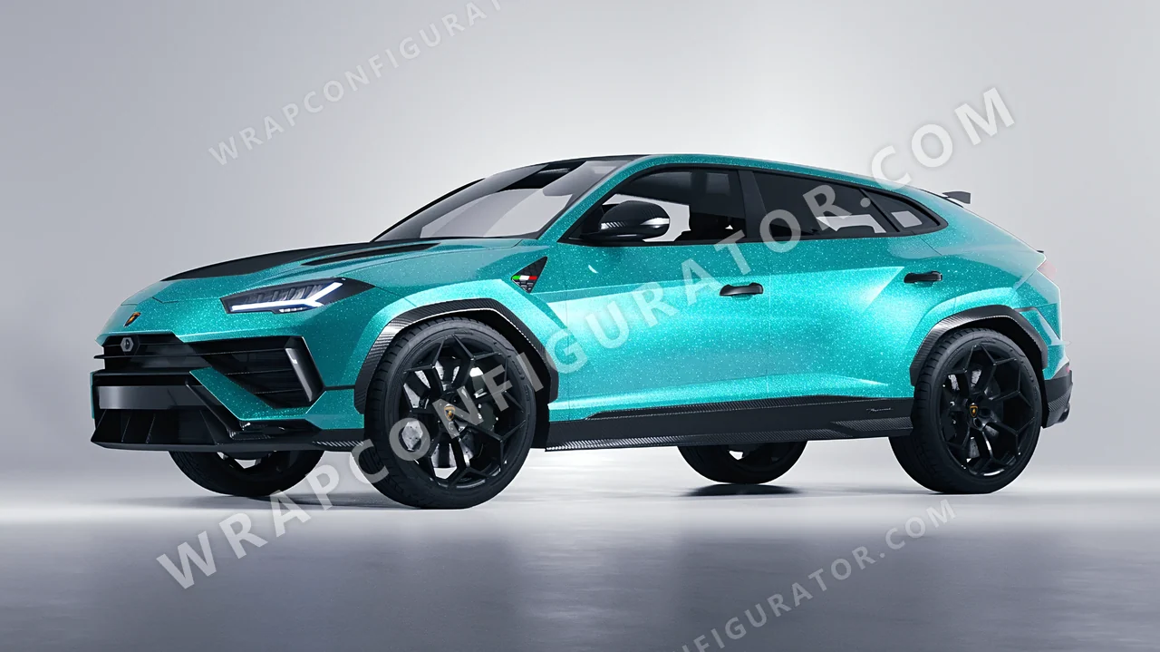 Blue Lamborghini Urus Performante 2024 wrapped in ORACAL Gloss Turbo Turquoise 970RA-182G