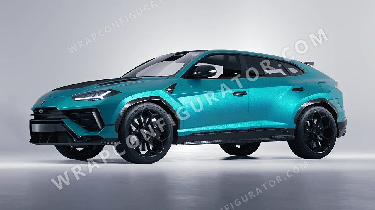 Blue Lamborghini Urus Performante 2024 wrapped in ORACAL Matt Turbo Turquoise 970RA-182M