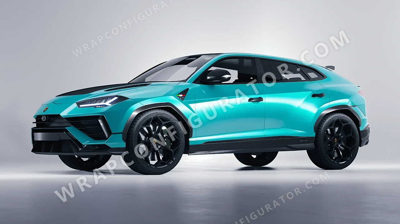 Blue Lamborghini Urus Performante 2024 wrapped in ORACAL Turbo Turquoise 970RA-172G
