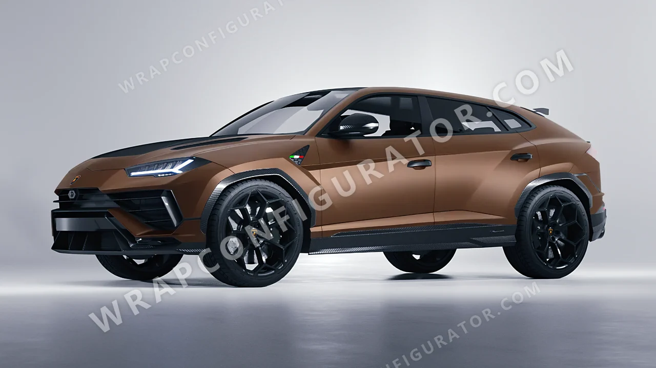 Brown Lamborghini Urus Performante 2024 wrapped in 3M Matte Brown Metallic M209