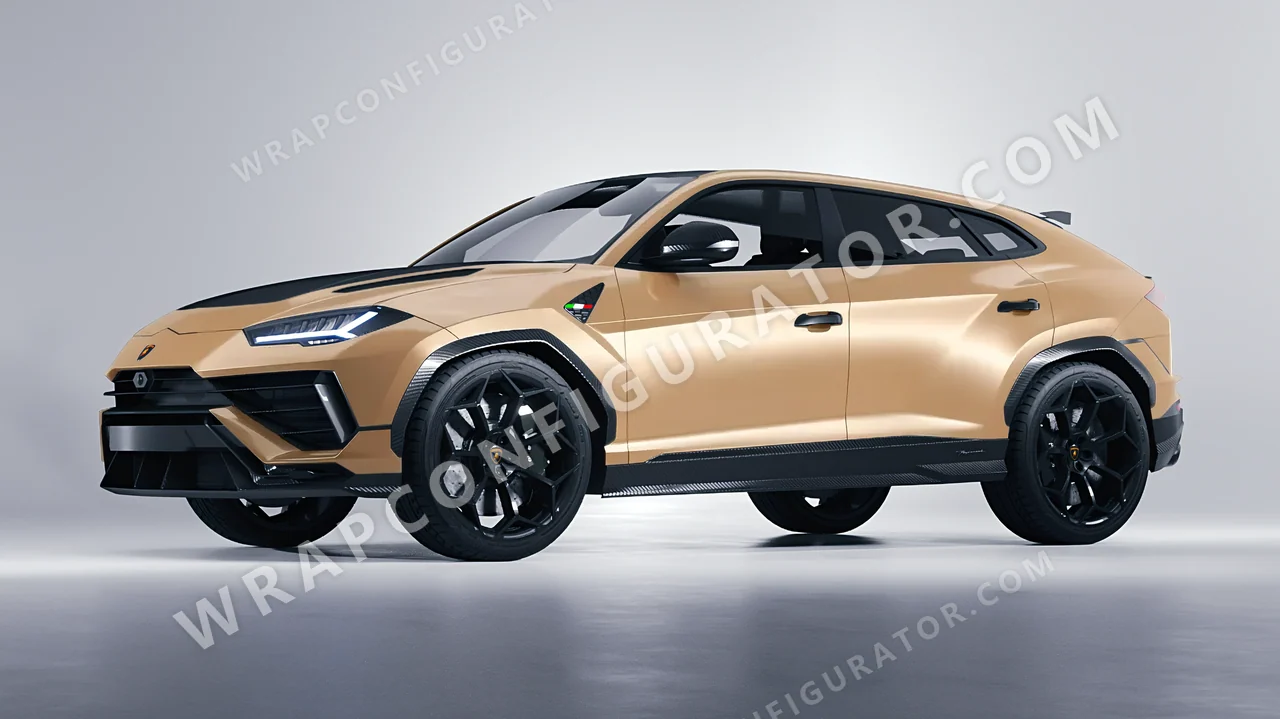 Brown Lamborghini Urus Performante 2024 wrapped in 3M Sandstone S49