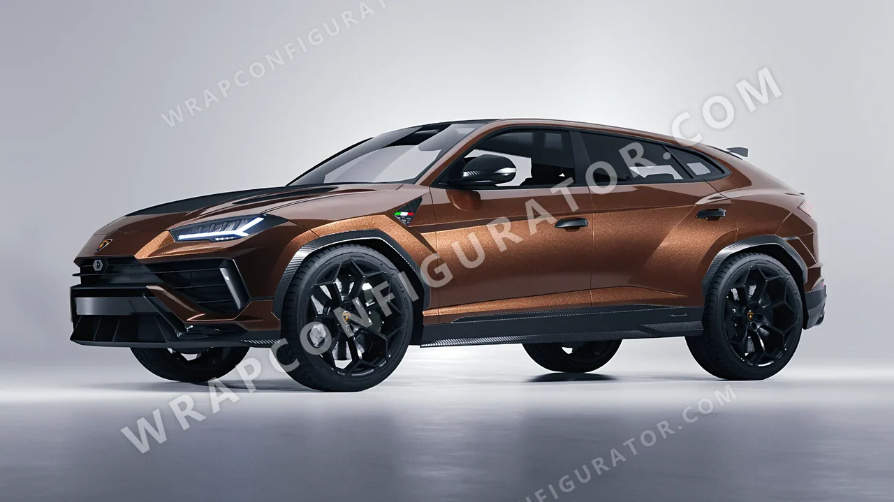 Brown Lamborghini Urus Performante 2024 wrapped in Avery Dennison Brown SW900-929-M