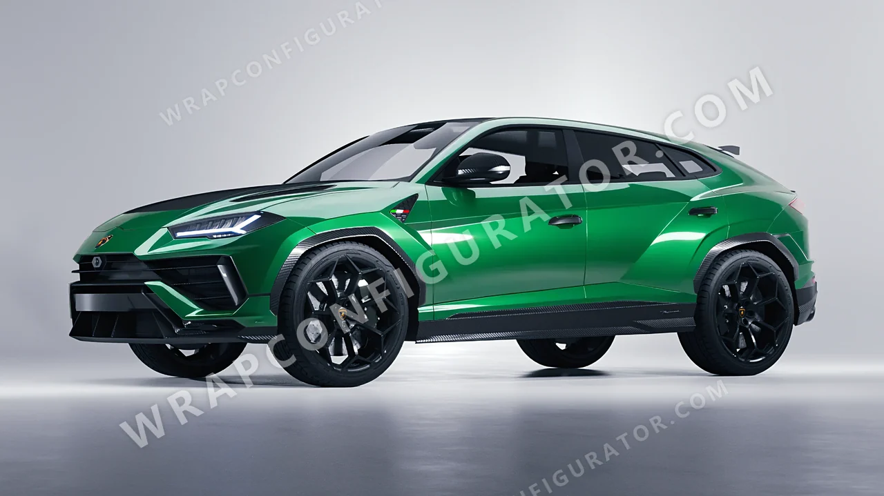 Green Lamborghini Urus Performante 2024 wrapped in 3M Gloss Kelly Green G46
