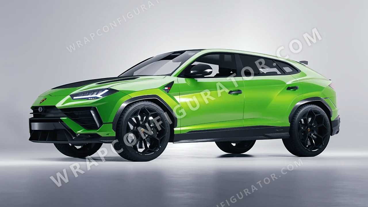 Green Lamborghini Urus Performante 2024 wrapped in 3M Gloss Light Green G16
